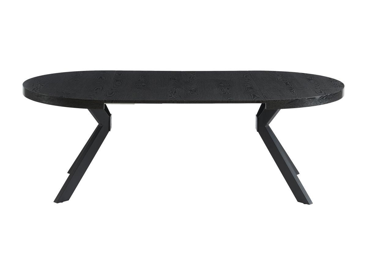 Vente-unique Table à manger extensible 4 à 8 personnes en MDF et acier - Noir - KOMONI  