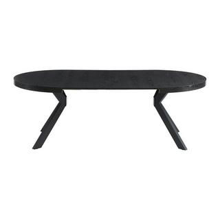 Vente-unique Table à manger extensible 4 à 8 personnes en MDF et acier - Noir - KOMONI  