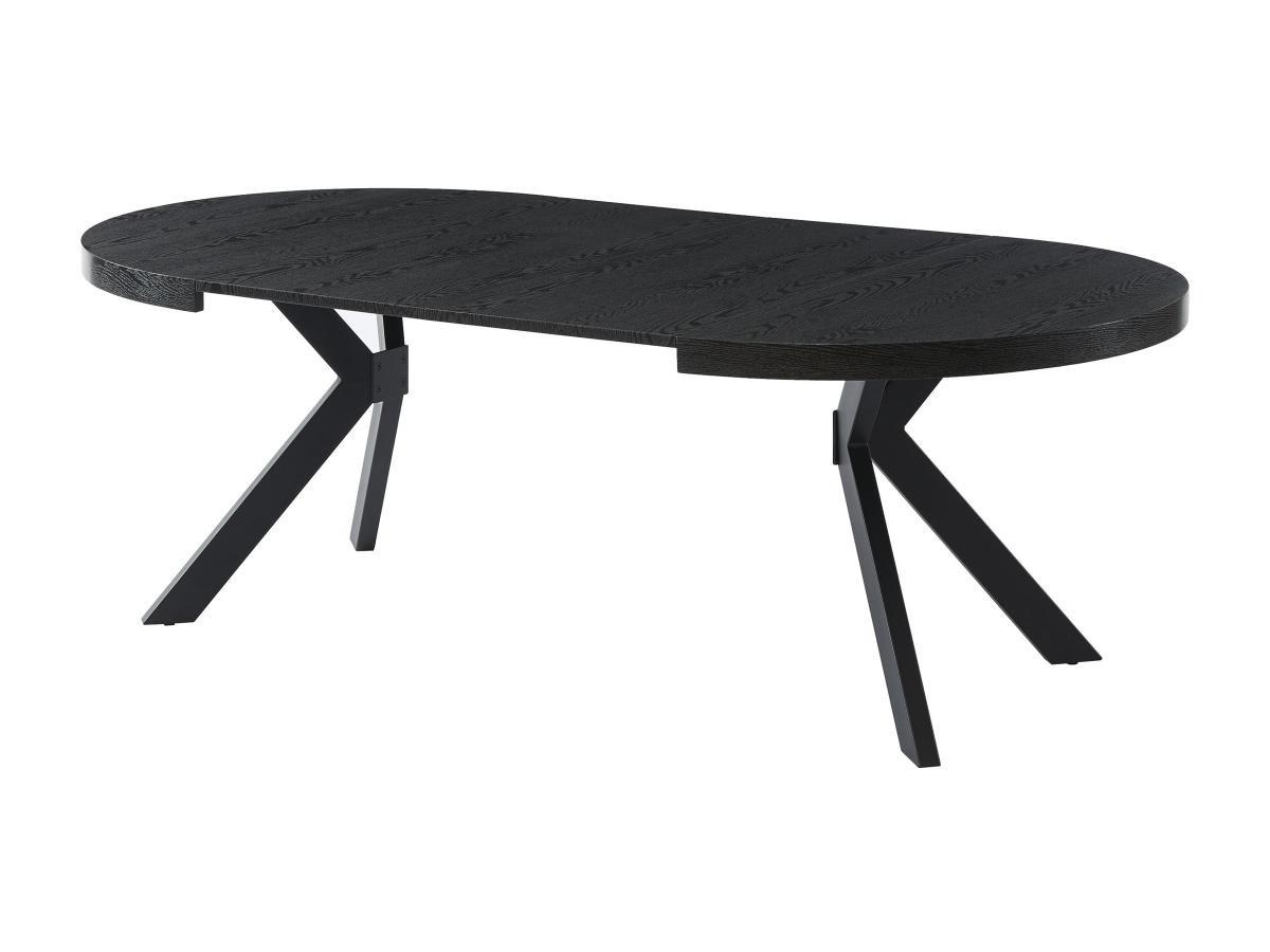 Vente-unique Table à manger extensible 4 à 8 personnes en MDF et acier - Noir - KOMONI  