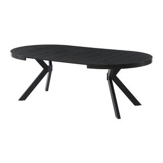 Vente-unique Table à manger extensible 4 à 8 personnes en MDF et acier - Noir - KOMONI  