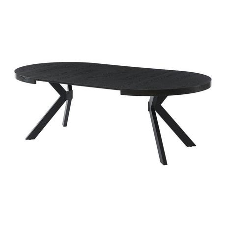 Vente-unique Table à manger extensible 4 à 8 personnes en MDF et acier - Noir - KOMONI  