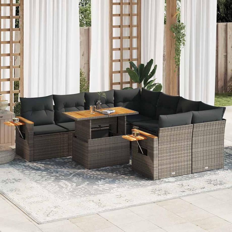 VidaXL set divano da giardino Polirattan  