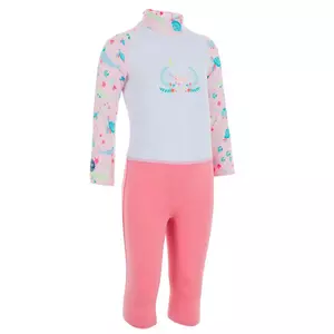UV-Schwimmanzug langarm Babys/Kleinkinder bedruckt rosa