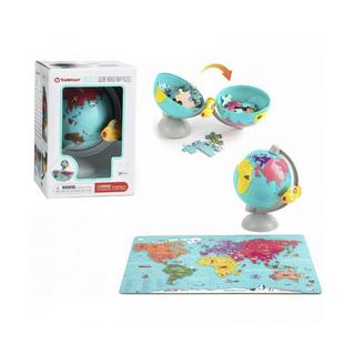 Topbright  Puzzle en bois Carte du monde avec globe terrestre 63 pièces 130928 