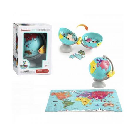 Topbright  Puzzle en bois Carte du monde avec globe terrestre 63 pièces 130928 