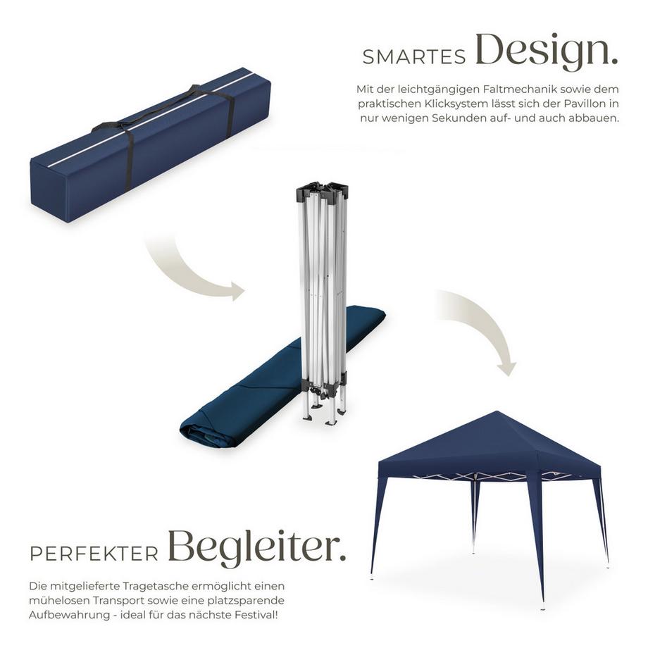 Tectake Pavillon Linosa 3 x 3 m faltbar und wasserabweisend  