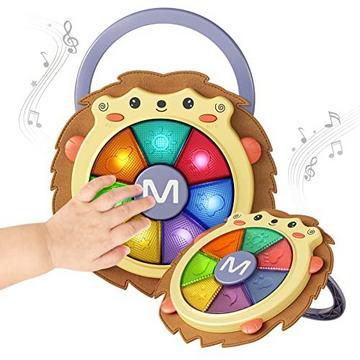 Jouet musical pour bébé, tambour pour bébé avec lumière et son