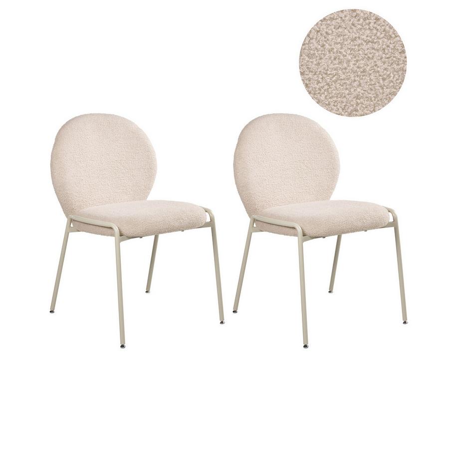 Set mit 2 Stühlen aus Bouclé Minimalistisch ELLIE