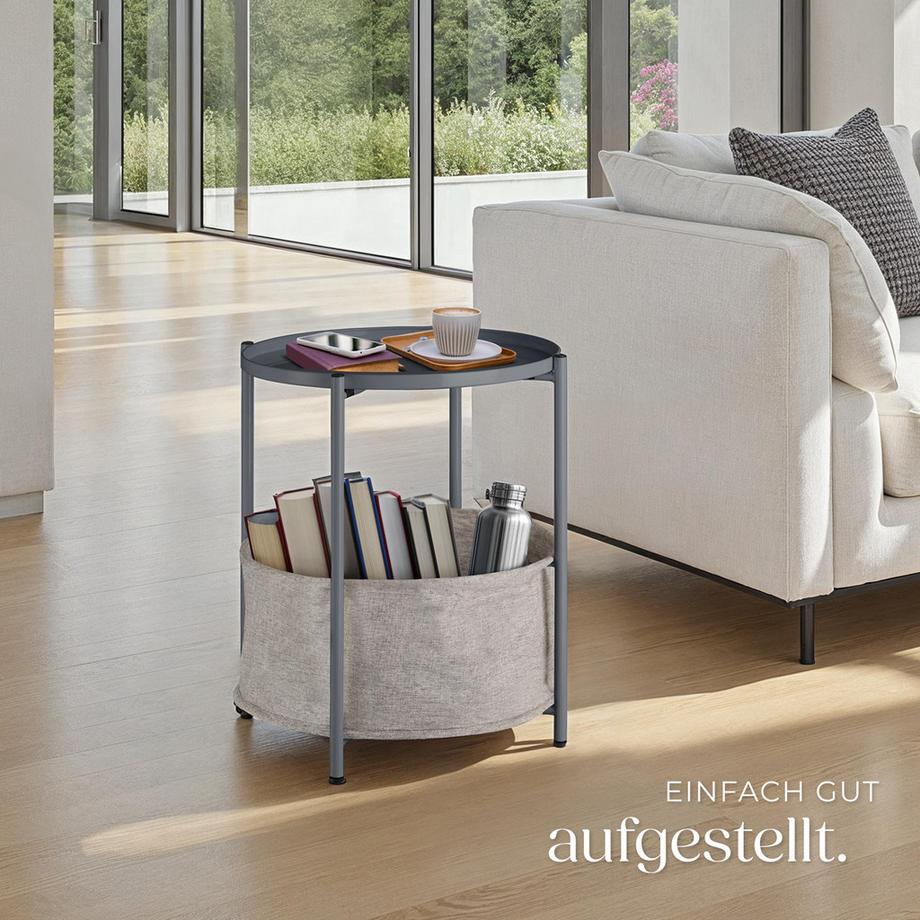 Tectake Table d'appoint CANTERBURY en acier et polyester  