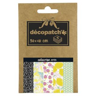 décopatch  Décopatch DP017O Kunstdruckpapier Kunstpapier 5 Blätter 