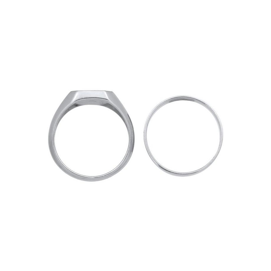 Kuzzoi  Bague Hommes Sceau Bande Angulaire Set De 2 Avec Émail 