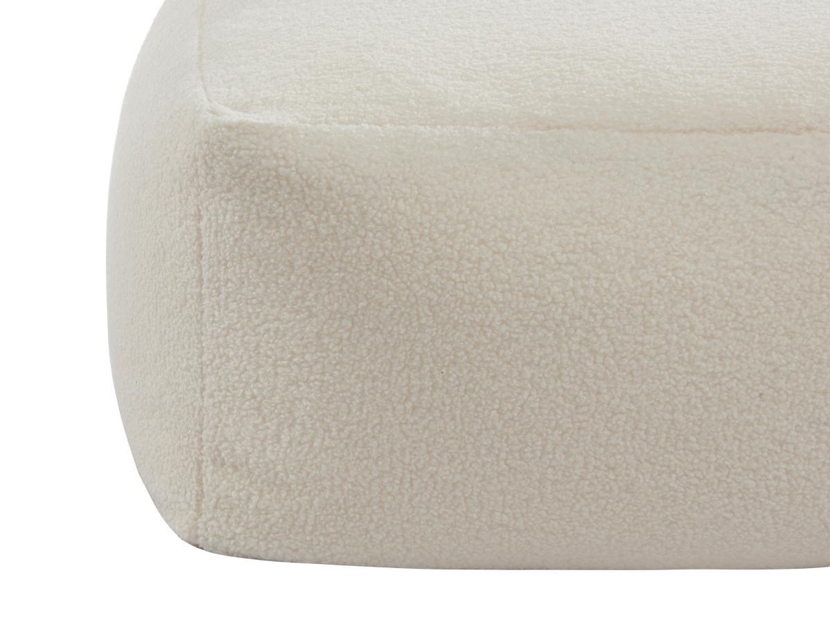 Vente-unique Pouf en tissu bouclette blanc SIRIETO  