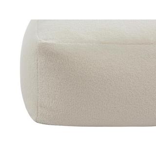 Vente-unique Pouf en tissu bouclette blanc SIRIETO  