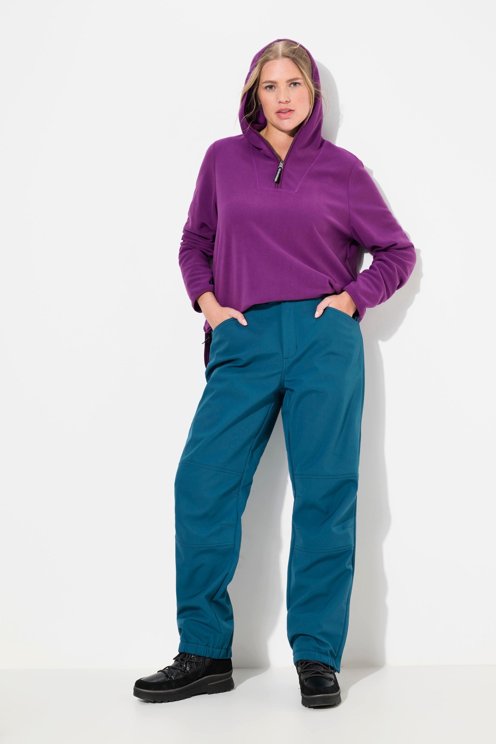 Ulla Popken  Pantalon Softshell déperlant, avec doublure en polaire et genoux préformés 