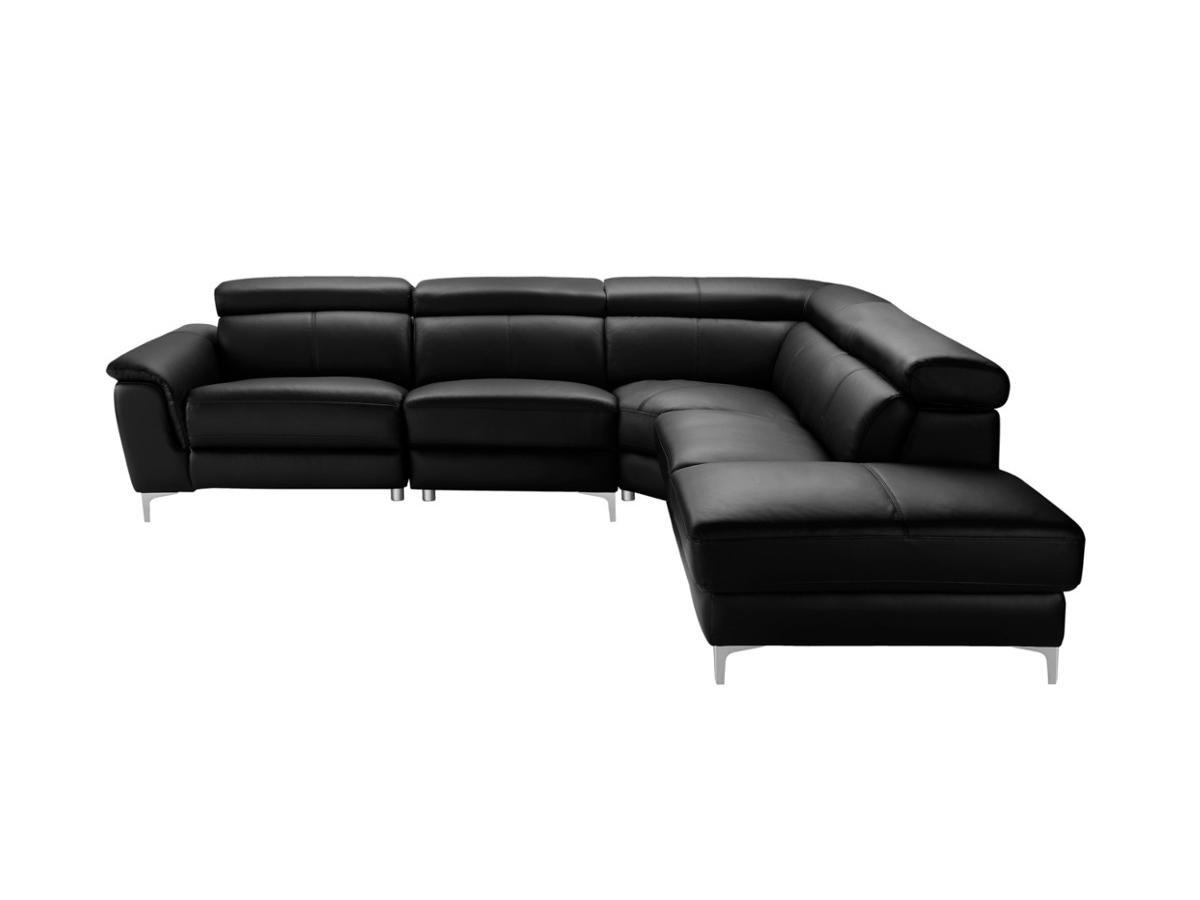 LINEA SOFA Canapé d'angle relax électrique en cuir SITIA Angle droit  