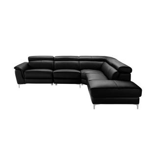 LINEA SOFA Divano angolare relax elettrico in pelle Nero Penisola a destra SITIA  