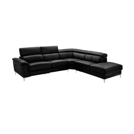 LINEA SOFA Divano angolare relax elettrico in pelle Nero Penisola a destra SITIA  