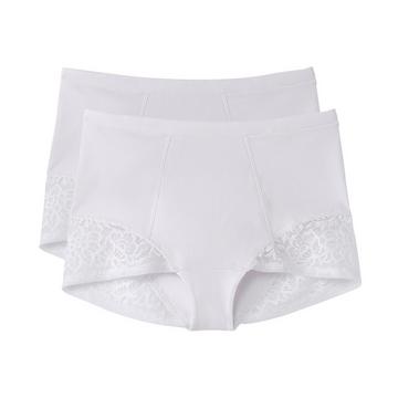 Lot de 2 culottes hautes en coton et dentelle