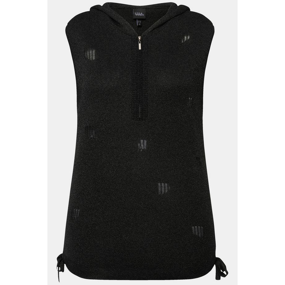 Ulla Popken Gilet smanicato con cappuccio ed effetto sdrucito  