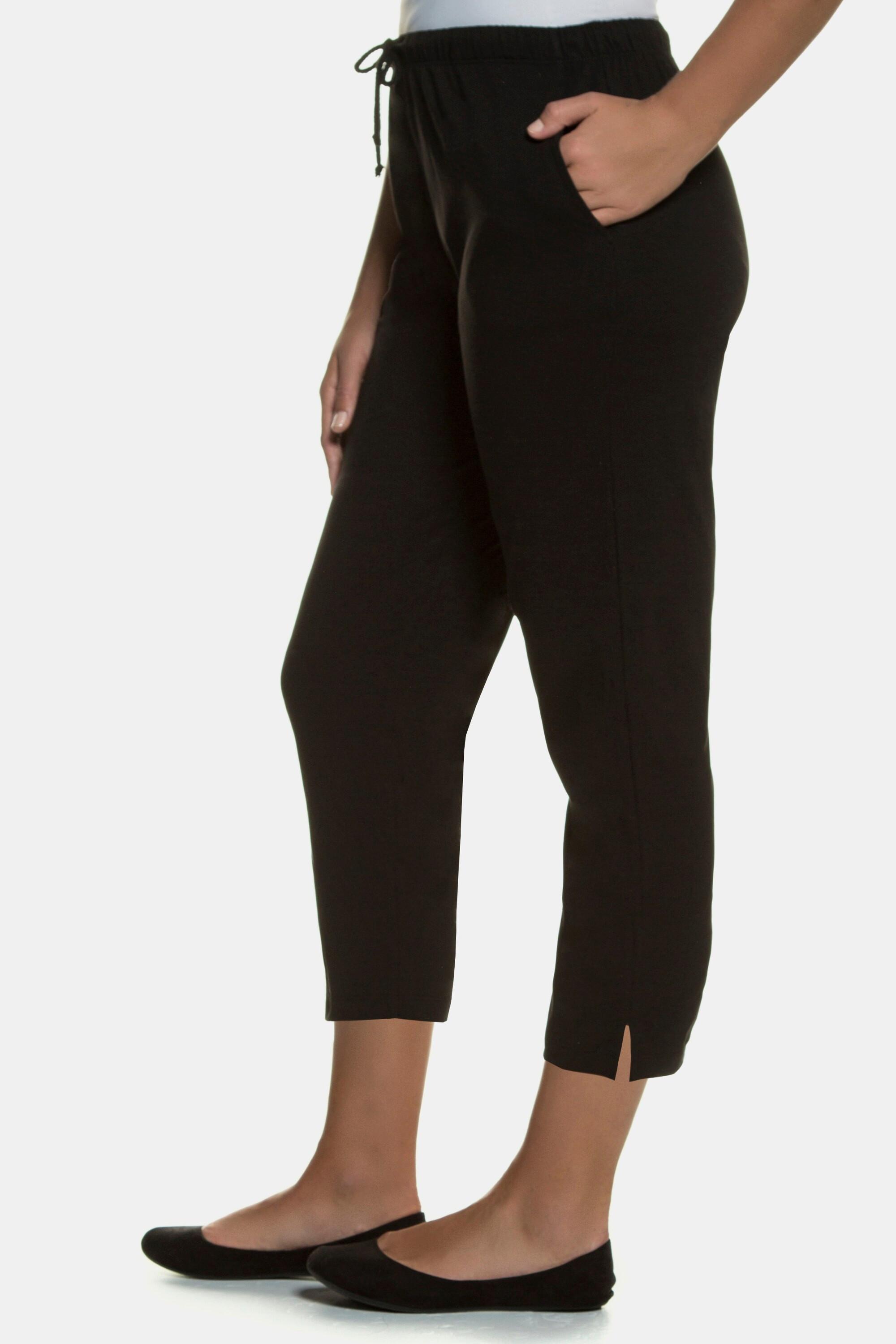 Ulla Popken  Pantaloni a 7/8 dal taglio aderente con cintura elastica classico nero 