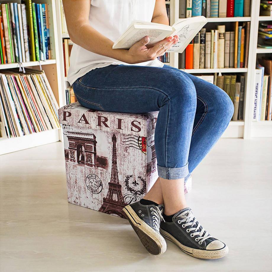 B2X Hocker mit Stauraum Trendmotiv  