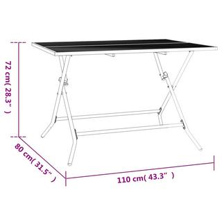 VidaXL Table de jardin pliante acier  