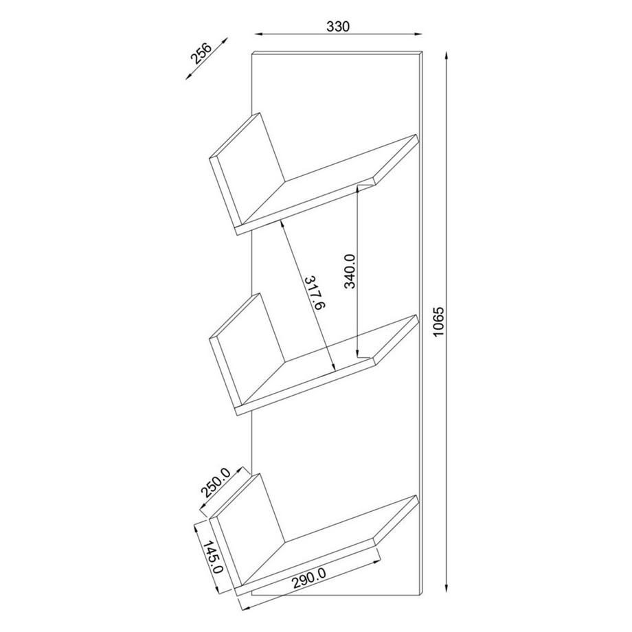 VCM Holzregal hängend | platzsparendes Regal | Maße: 106 x B. 33 x T. 26 cm | Elegantes Regal hängend | Aufbewahrungsregal | Bücherregal | Wandboard  Wein  
