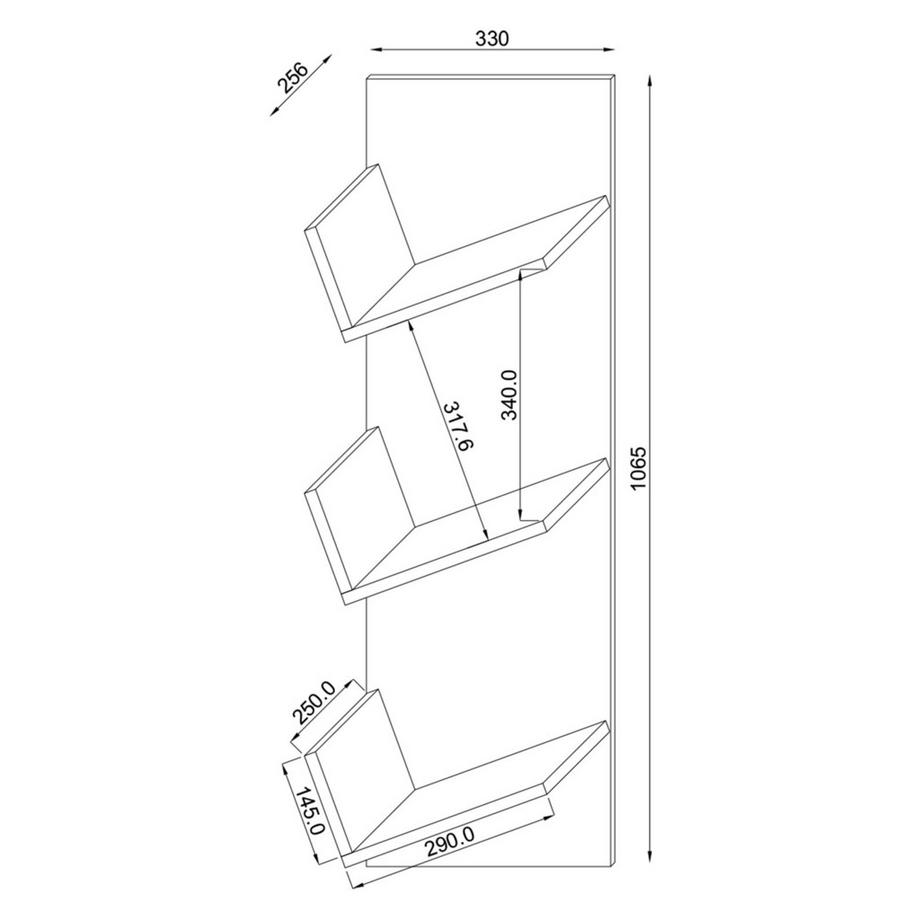 VCM Holzregal hängend | platzsparendes Regal | Maße: 106 x B. 33 x T. 26 cm | Elegantes Regal hängend | Aufbewahrungsregal | Bücherregal | Wandboard  Wein  