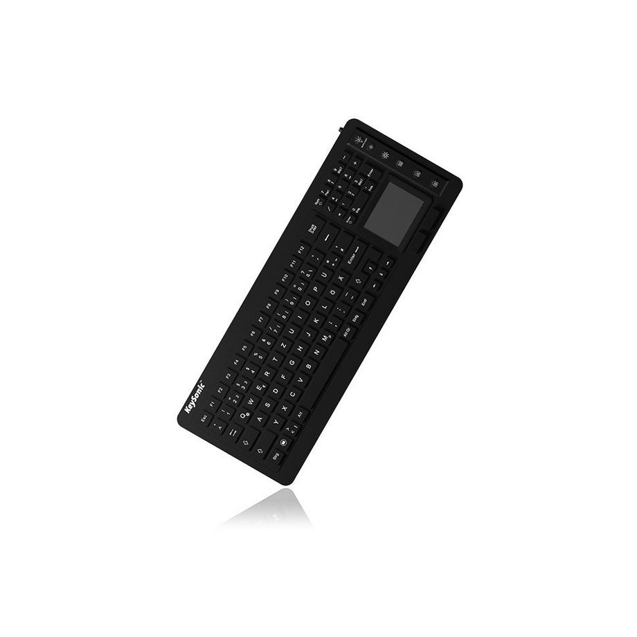 KeySonic  KSK-6231 INEL - Wasserdichte Silikontastatur mit Touchpad 
