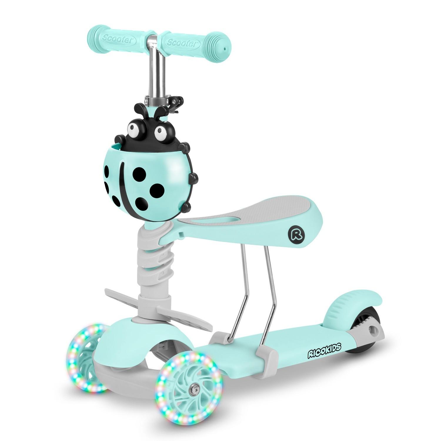 B2X  Dreirädriger Roller Ricokids Buggy – Mintgrün 