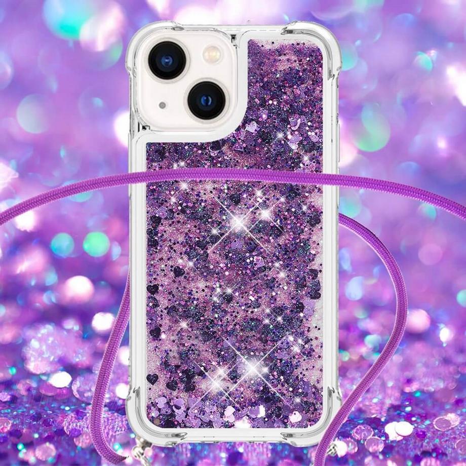 Cover-Discount  iPhone 15 Plus - Glitzer Hülle mit Umhängeband 