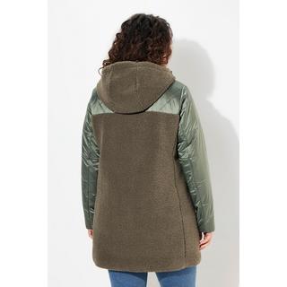 Ulla Popken  Jacke, Stepp/Teddyfleece, Kapuze, Zipptaschen 