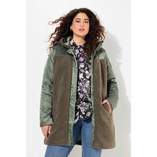 Ulla Popken  Jacke, Stepp/Teddyfleece, Kapuze, Zipptaschen 