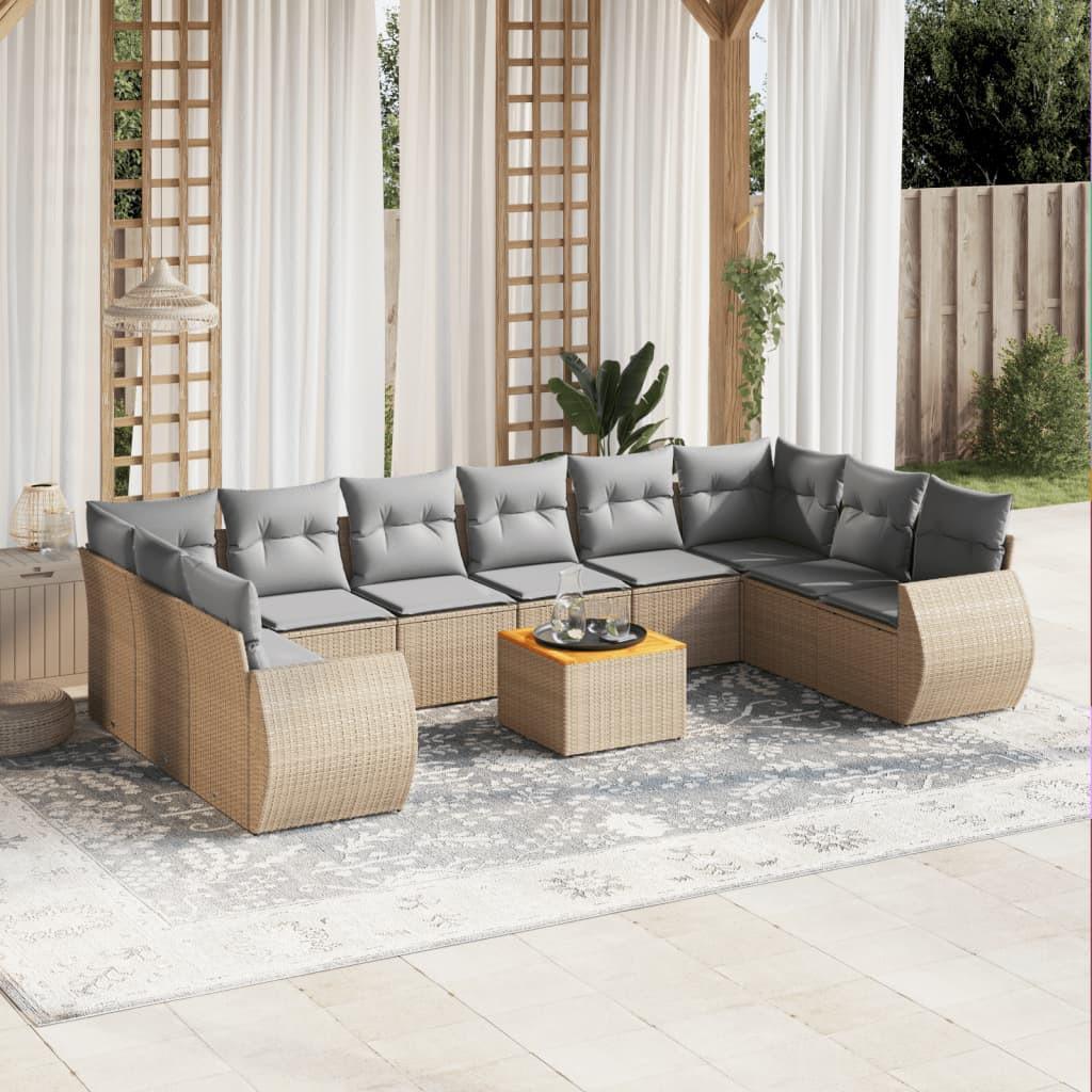 VidaXL set divano da giardino Polirattan  