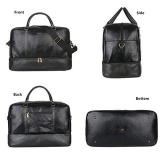 Only-bags.store Grosse Leder Reisetasche Handgepäck Travel Duffel Carry On Bag Weekender mit Schuhfach  