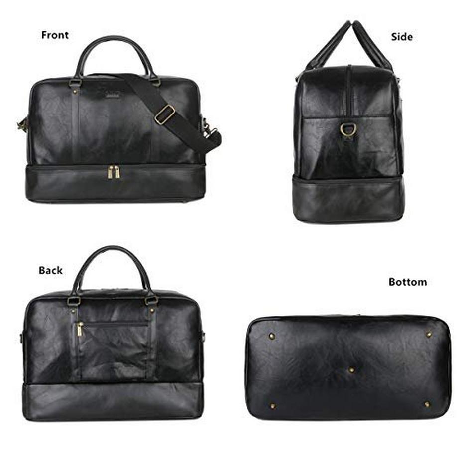 Only-bags.store Grosse Leder Reisetasche Handgepäck Travel Duffel Carry On Bag Weekender mit Schuhfach  