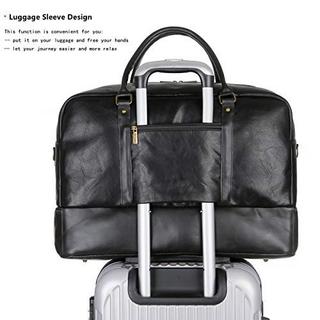 Only-bags.store Grosse Leder Reisetasche Handgepäck Travel Duffel Carry On Bag Weekender mit Schuhfach  