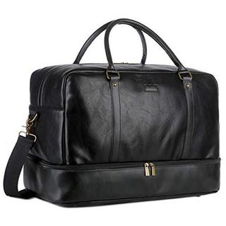 Only-bags.store Grosse Leder Reisetasche Handgepäck Travel Duffel Carry On Bag Weekender mit Schuhfach  