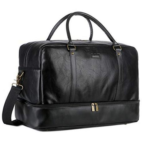 Only-bags.store Grosse Leder Reisetasche Handgepäck Travel Duffel Carry On Bag Weekender mit Schuhfach  