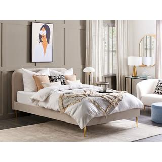 Beliani Letto con rete a doghe en Velluto Glamour FLAYAT  