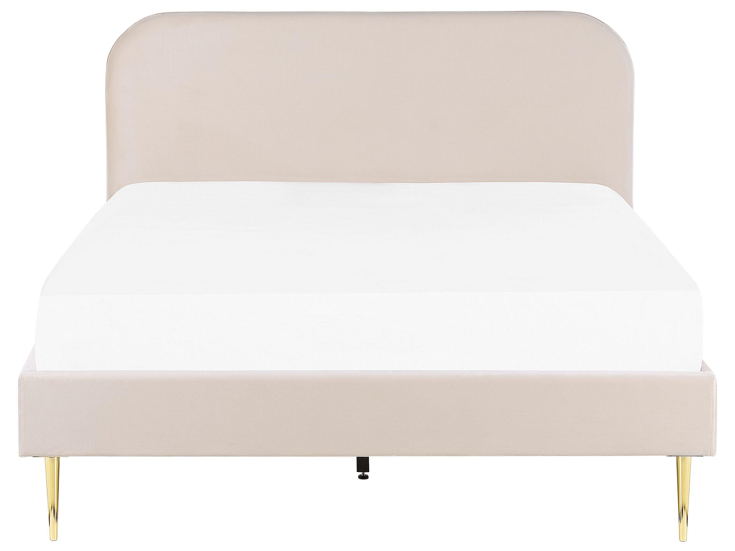 Beliani Letto con rete a doghe en Velluto Glamour FLAYAT  