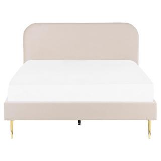 Beliani Letto con rete a doghe en Velluto Glamour FLAYAT  