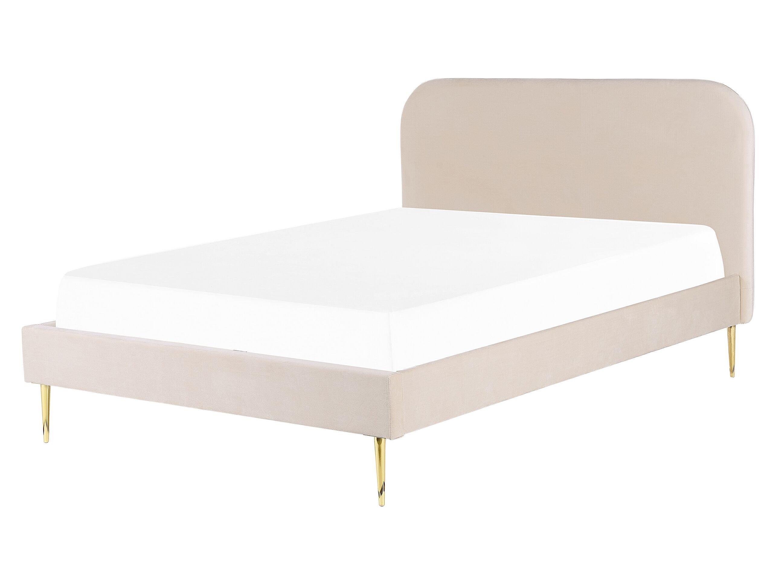 Beliani Letto con rete a doghe en Velluto Glamour FLAYAT  