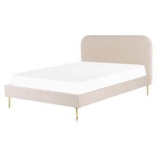 Beliani Letto con rete a doghe en Velluto Glamour FLAYAT  