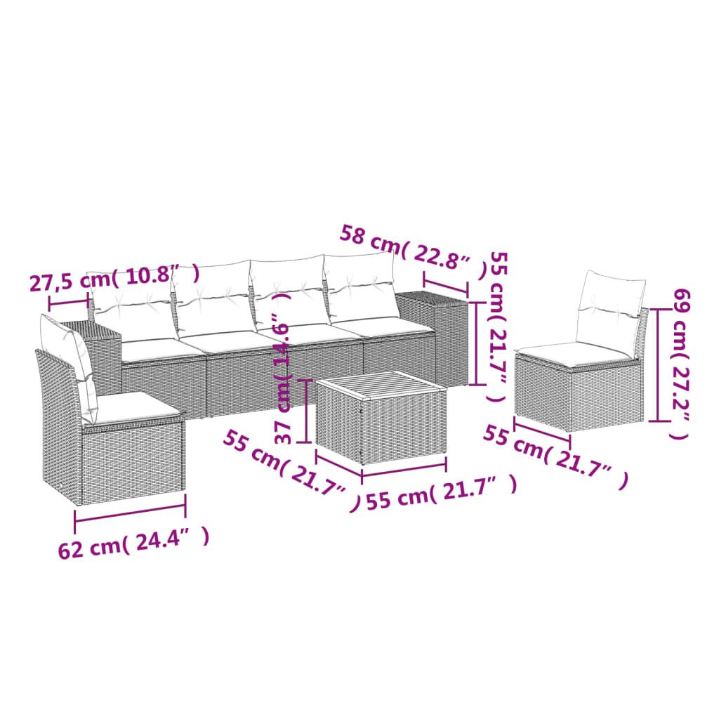 VidaXL Ensemble de canapés de jardin rotin synthétique  