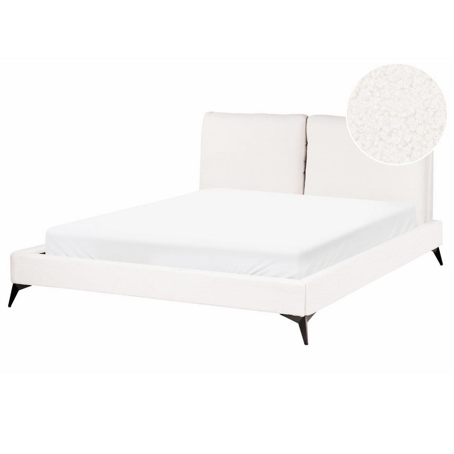 Beliani Lit avec sommier en Bouclé Scandinave MELLE  