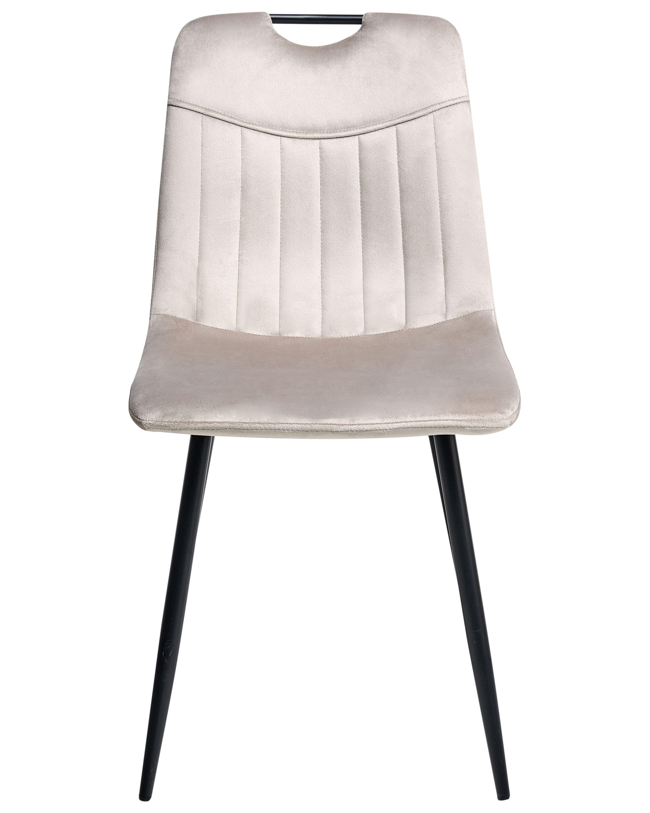 Beliani Lot de 4 chaises de salle à manger en Velours Glamour ARGYLE  