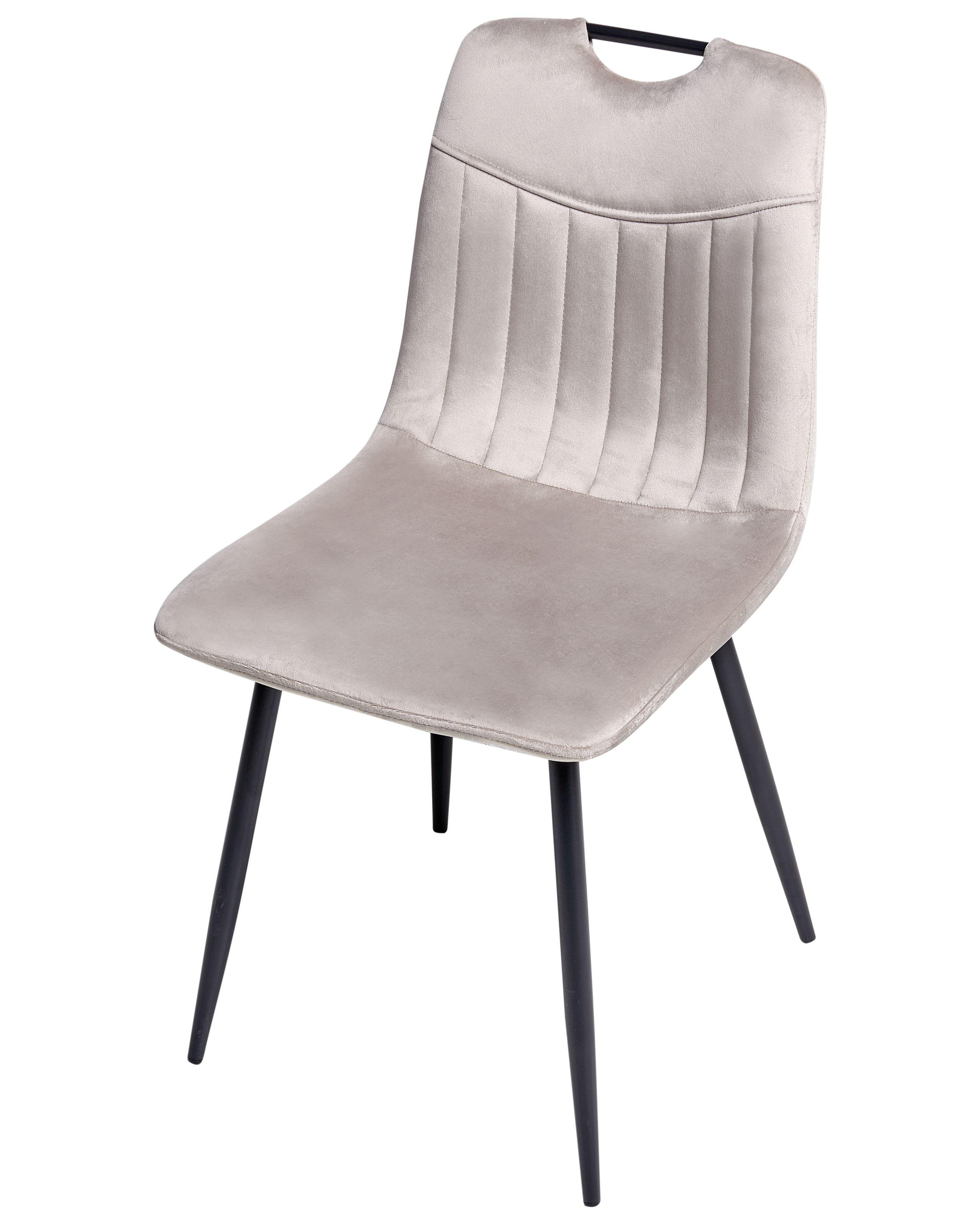 Beliani Lot de 4 chaises de salle à manger en Velours Glamour ARGYLE  