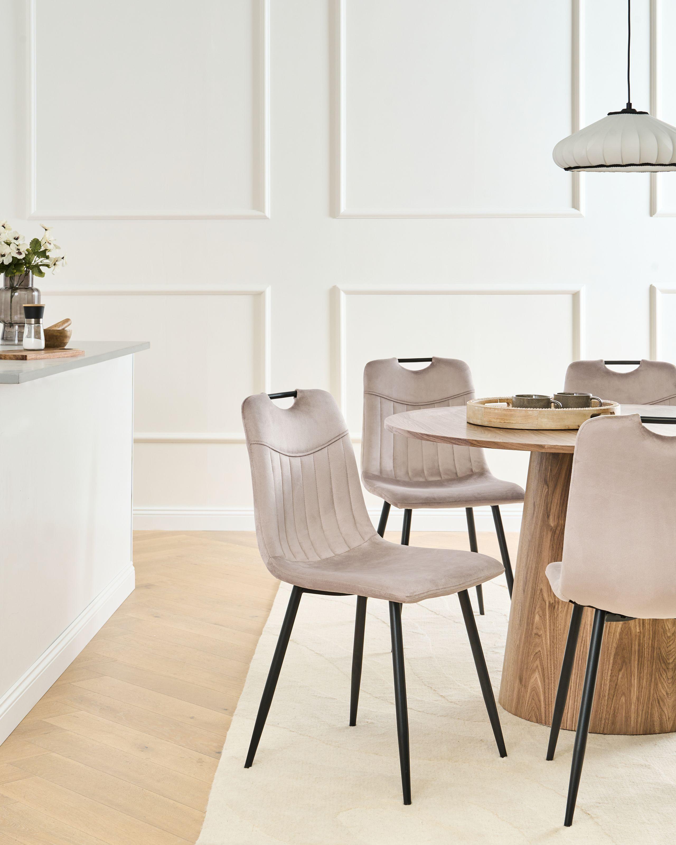 Beliani Lot de 4 chaises de salle à manger en Velours Glamour ARGYLE  