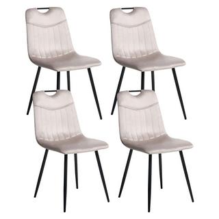 Beliani Lot de 4 chaises de salle à manger en Velours Glamour ARGYLE  